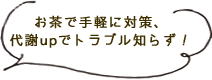 お茶で手軽に対策、代謝upでトラブル知らず！